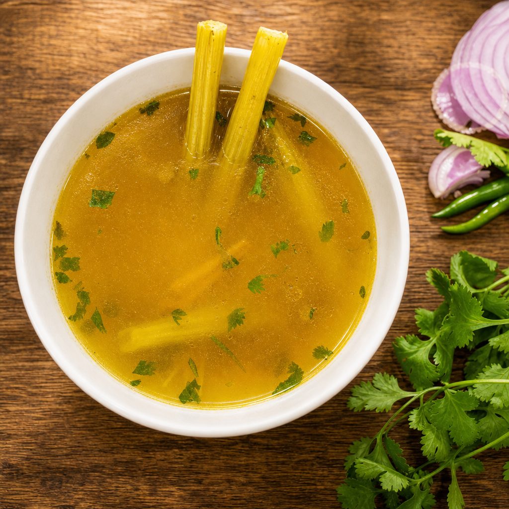 Murungakai Rasam (Drumstick).